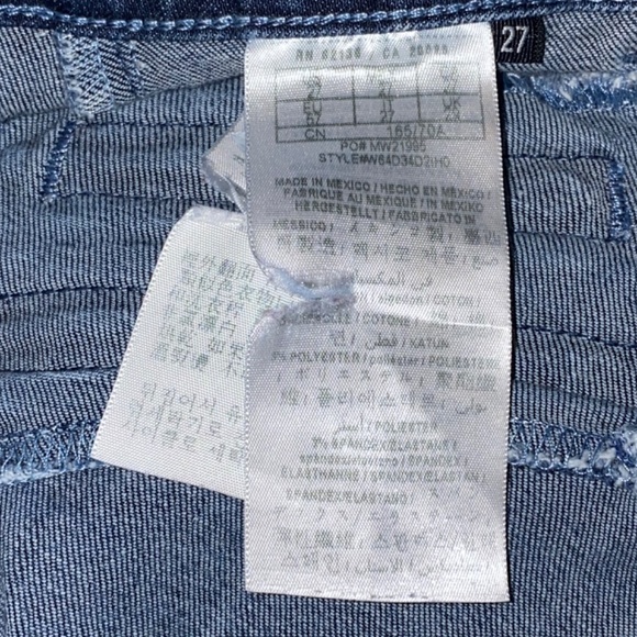 GUESS Size 27 Dark Wash Denim Mini Skirt W/Blazk Zipper Accents - Picture 4 of 9